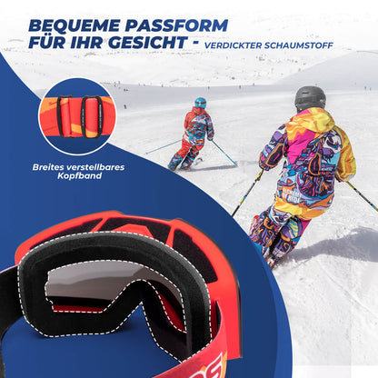Skibrille Schneebrille Polarisierte Helmkompatible Sportbrille Skifahren ROCKBROS