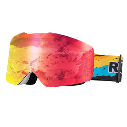 Skibrille Schneebrille Polarisierte Helmkompatible Sportbrille Skifahren ROCKBROS