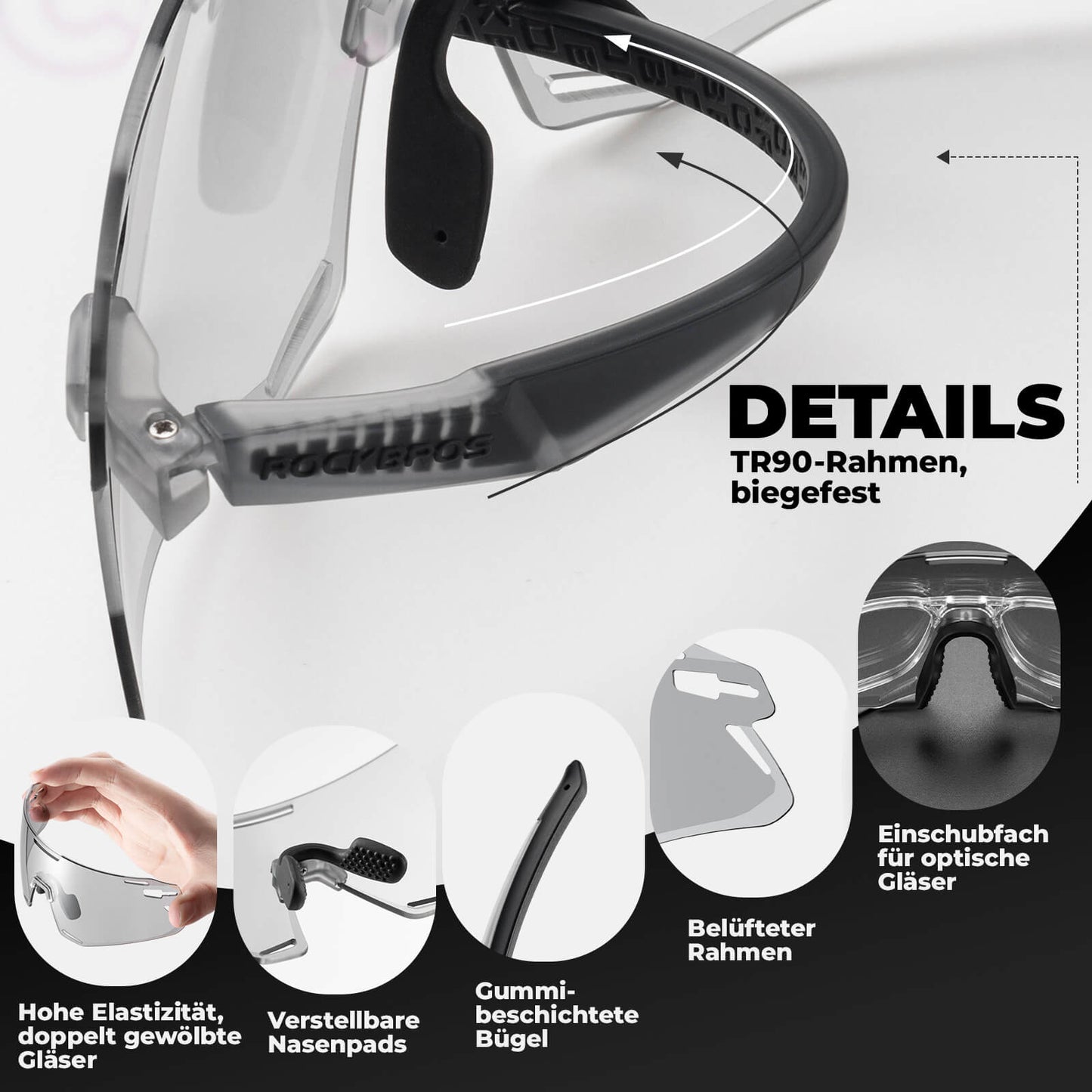 Sonnenbrille Winddichte Fahrradbrille für Outdoor-Sportarten ROCKBROS