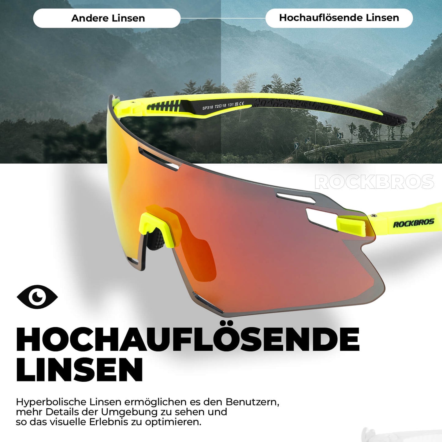 Sonnenbrille Winddichte Fahrradbrille für Outdoor-Sportarten ROCKBROS