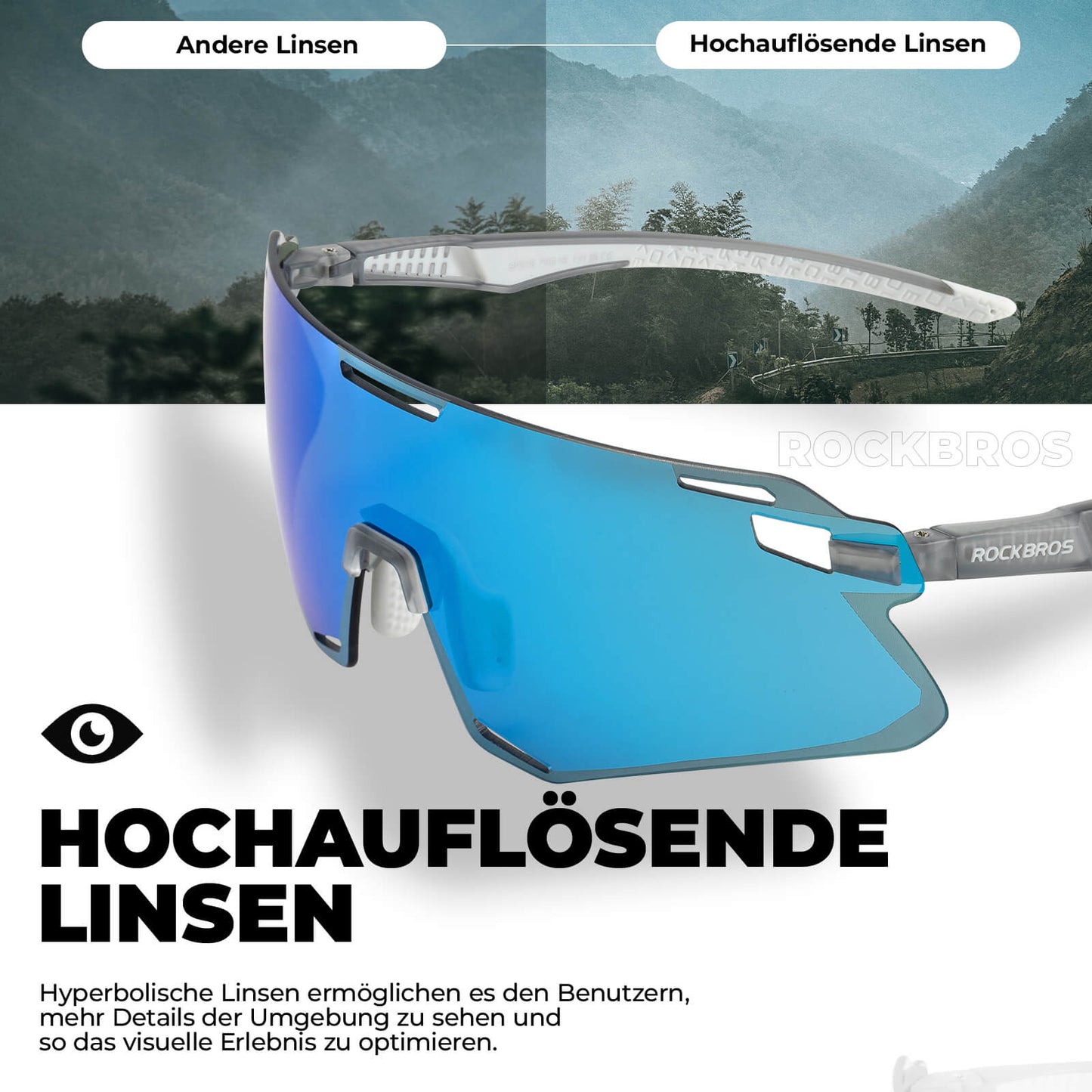 Sonnenbrille Winddichte Fahrradbrille für Outdoor-Sportarten ROCKBROS