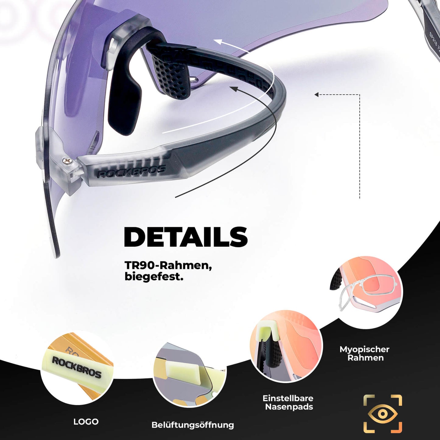 Sonnenbrille Winddichte Fahrradbrille für Outdoor-Sportarten ROCKBROS