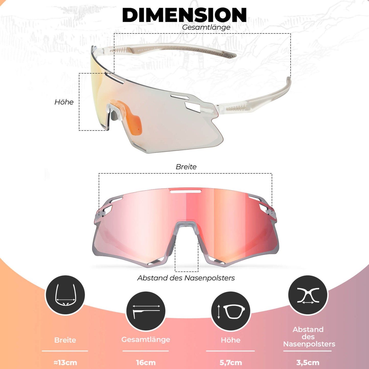 Sonnenbrille Winddichte Fahrradbrille für Outdoor-Sportarten ROCKBROS