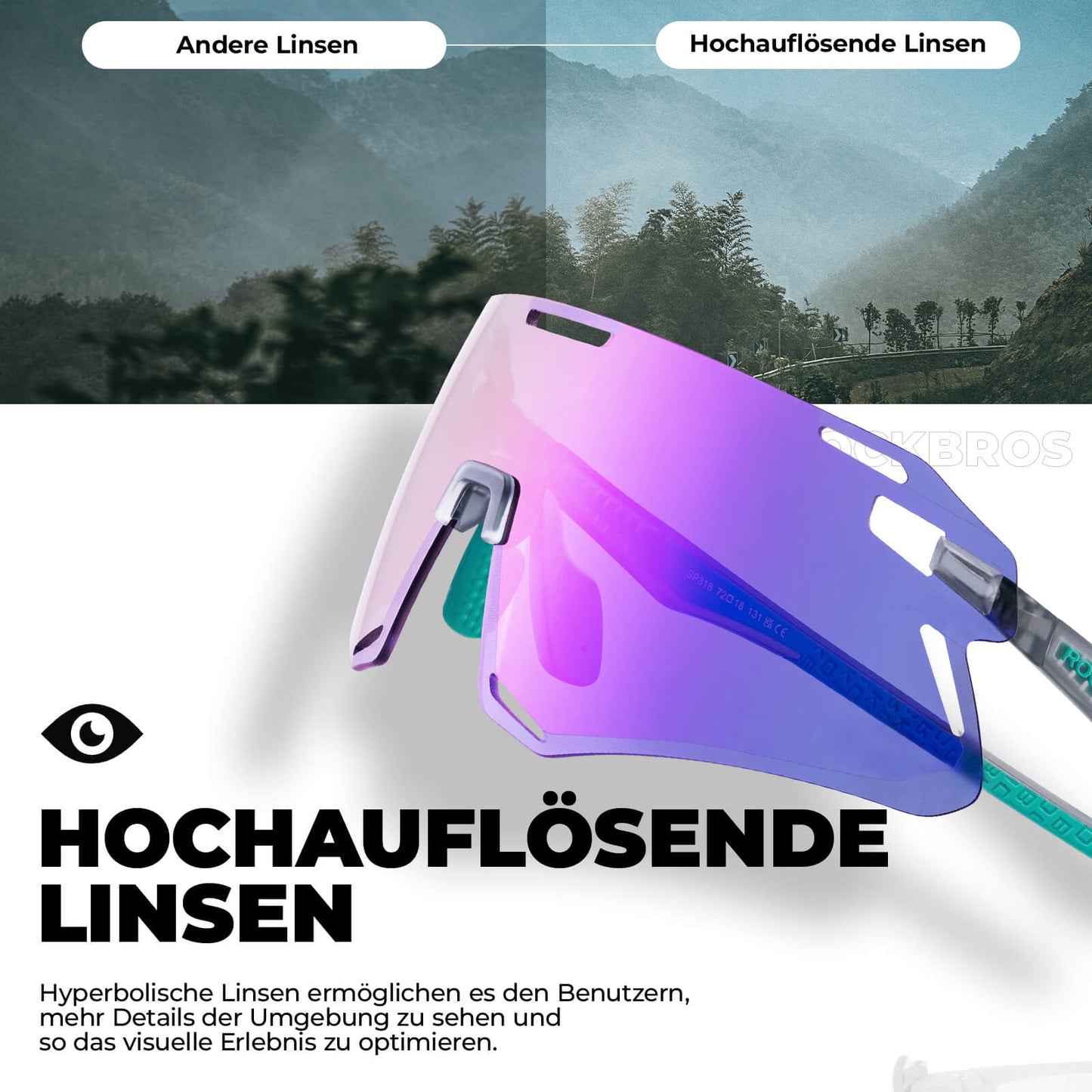Sonnenbrille Winddichte Fahrradbrille für Outdoor-Sportarten ROCKBROS