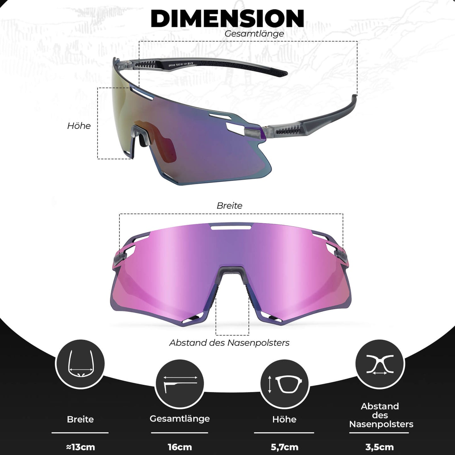 Sonnenbrille Winddichte Fahrradbrille für Outdoor-Sportarten ROCKBROS