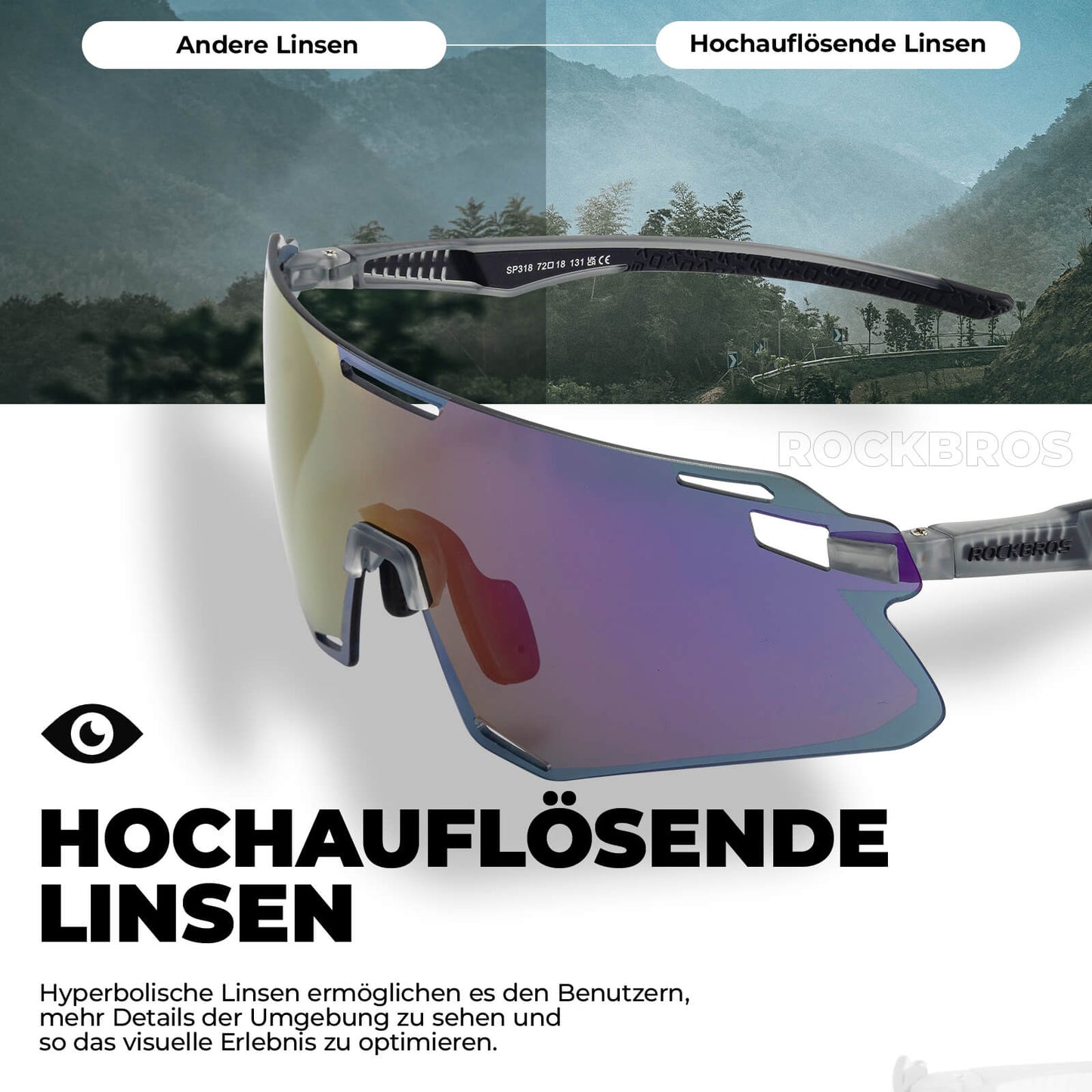 Sonnenbrille Winddichte Fahrradbrille für Outdoor-Sportarten ROCKBROS