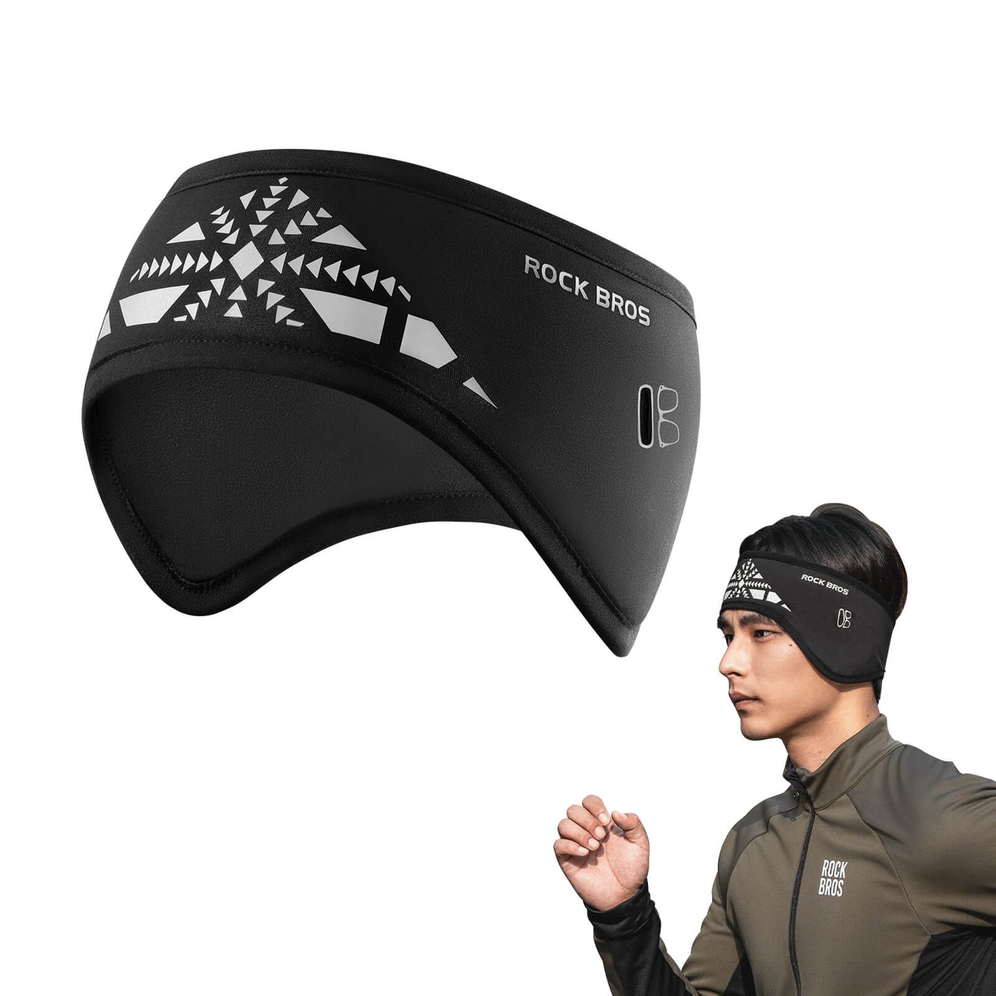 Elastisches Winter Stirnband mit Klettverschluss Ohrenwärmer Unisex ROCKBROS