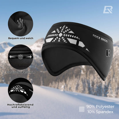 Elastisches Winter Stirnband mit Klettverschluss Ohrenwärmer Unisex ROCKBROS