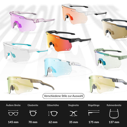 Ultraleicht Fahrradbrille Selbsttönende Sonnenbrille mit UV400-Schutz ROCKBROS