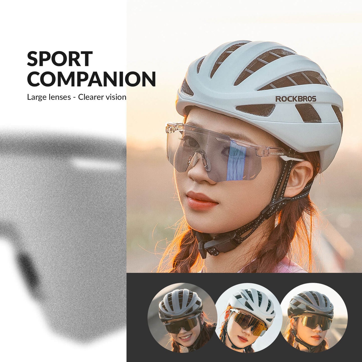Ultraleicht Fahrradbrille Selbsttönende Sonnenbrille mit UV400-Schutz ROCKBROS