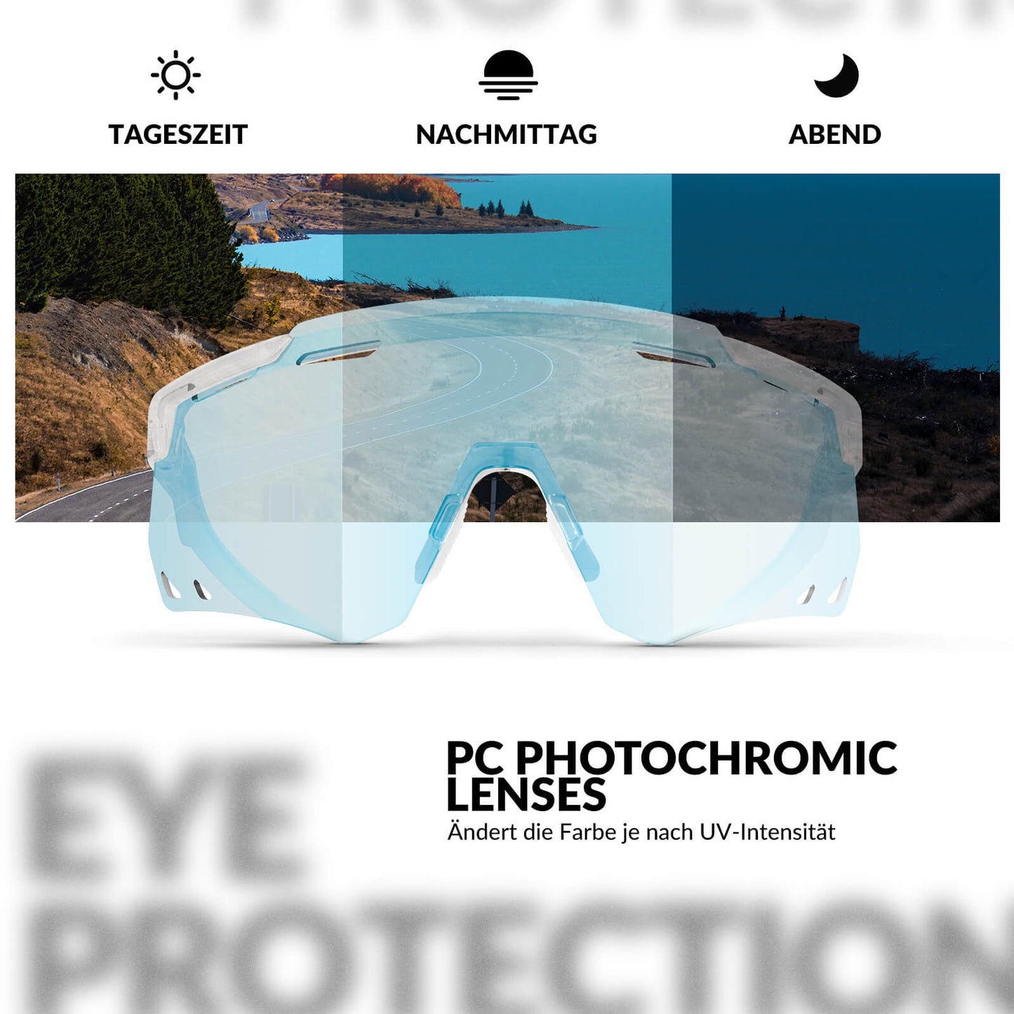 Ultraleicht Fahrradbrille Selbsttönende Sonnenbrille mit UV400-Schutz ROCKBROS