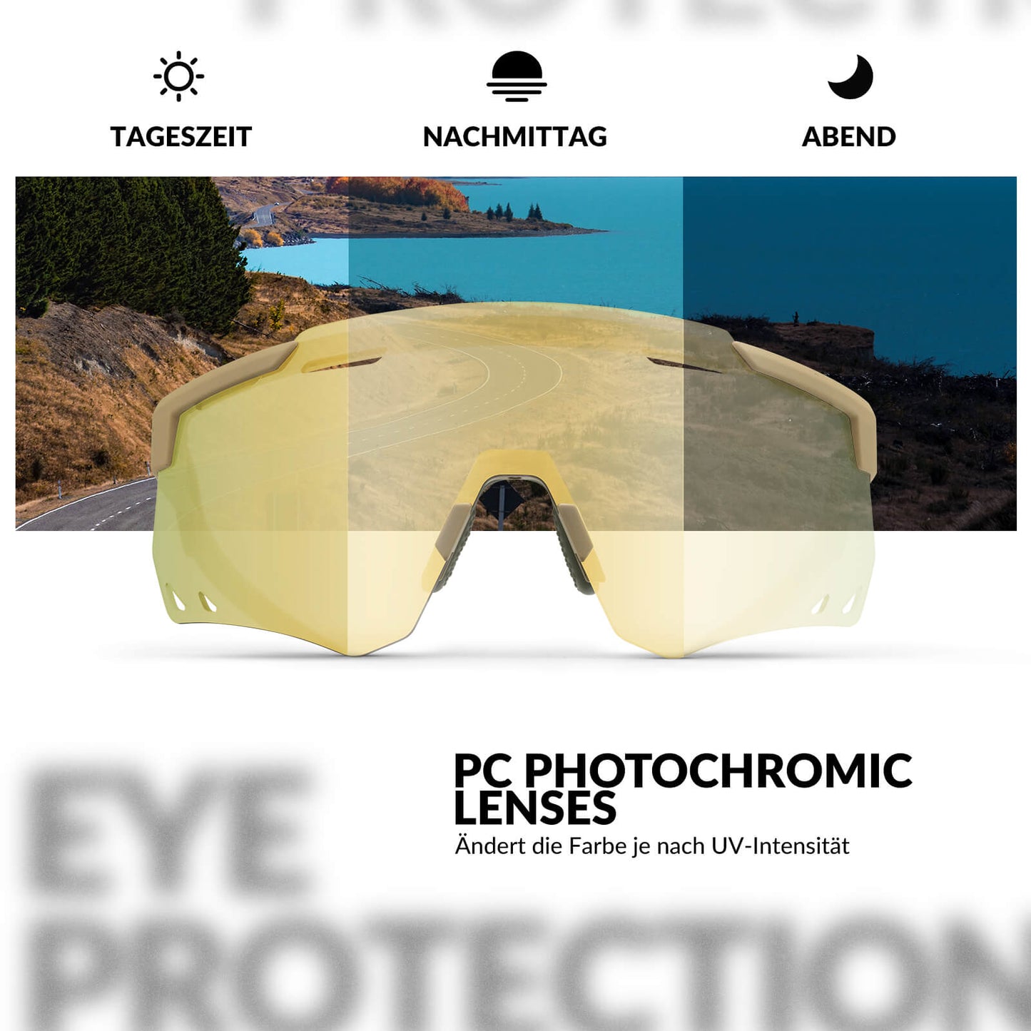 Ultraleicht Fahrradbrille Selbsttönende Sonnenbrille mit UV400-Schutz ROCKBROS