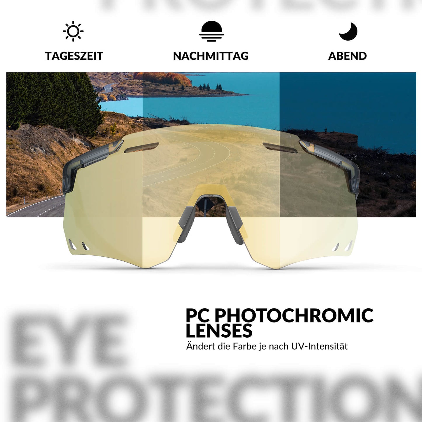 Ultraleicht Fahrradbrille Selbsttönende Sonnenbrille mit UV400-Schutz ROCKBROS