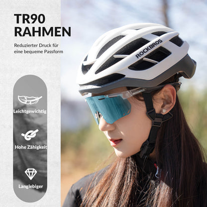 Ultraleicht Fahrradbrille Selbsttönende Sonnenbrille mit UV400-Schutz ROCKBROS