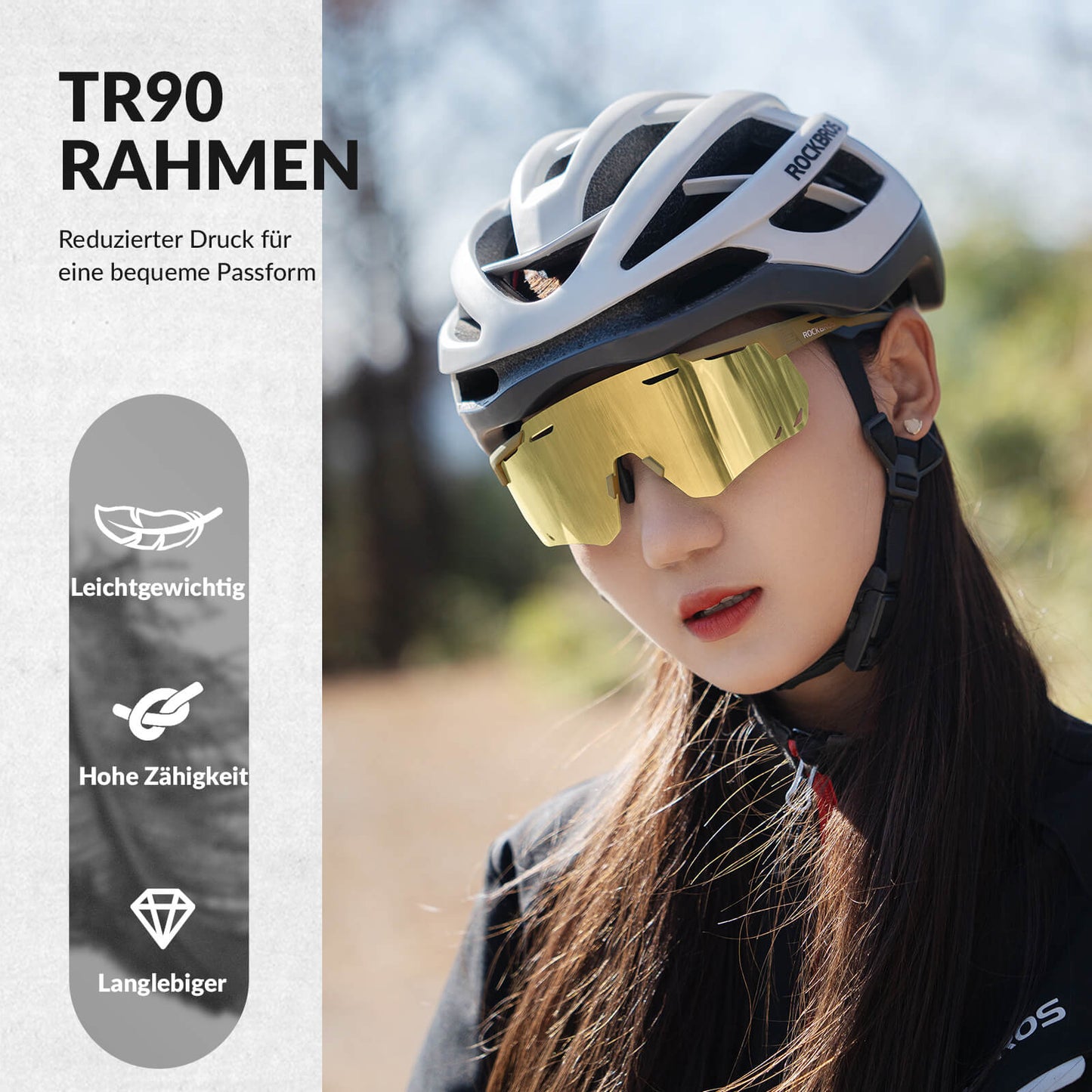Ultraleicht Fahrradbrille Selbsttönende Sonnenbrille mit UV400-Schutz ROCKBROS