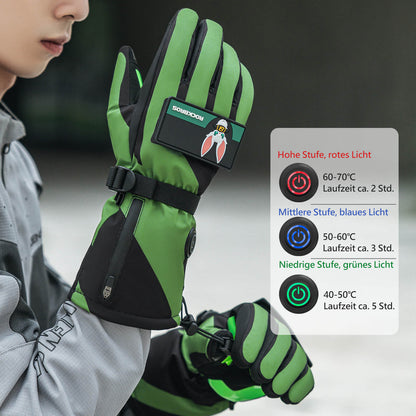 Winter Beheizte Fahrradhandschuhe Handschuhe 3 Heizstufen M-XL ROCKBROS