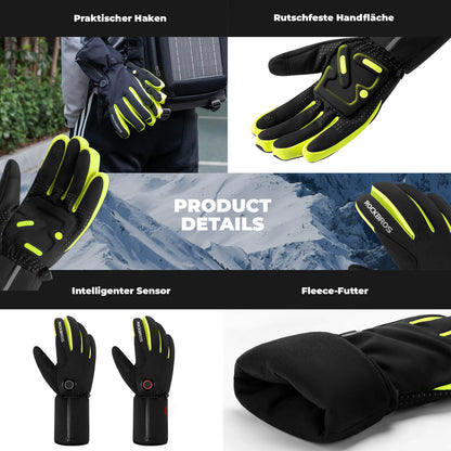 Winter Beheizte Fahrradhandschuhe Touchscreen Handschuhe M-2XL ROCKBROS