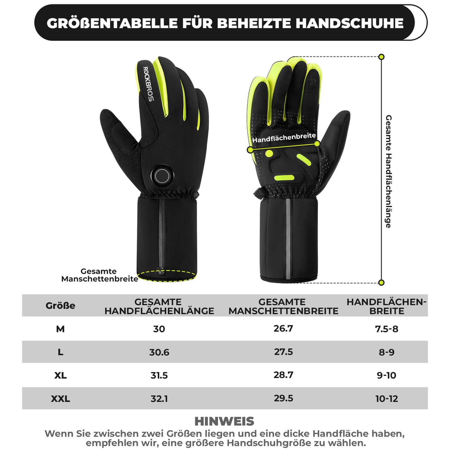 Winter Beheizte Fahrradhandschuhe Touchscreen Handschuhe M-2XL ROCKBROS