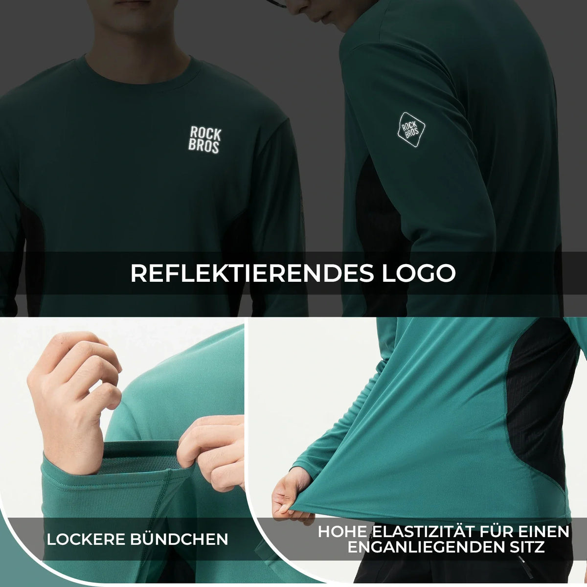ROCKBROS Radtrikot Fahrradtrikot Langarm Herren