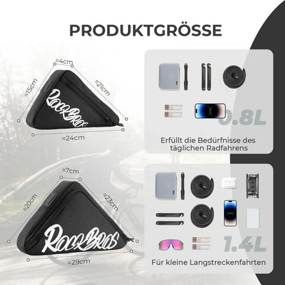 ROCKBROS Rahmentasche Fahrrad Dreieckstasche  0.8L–1.4L