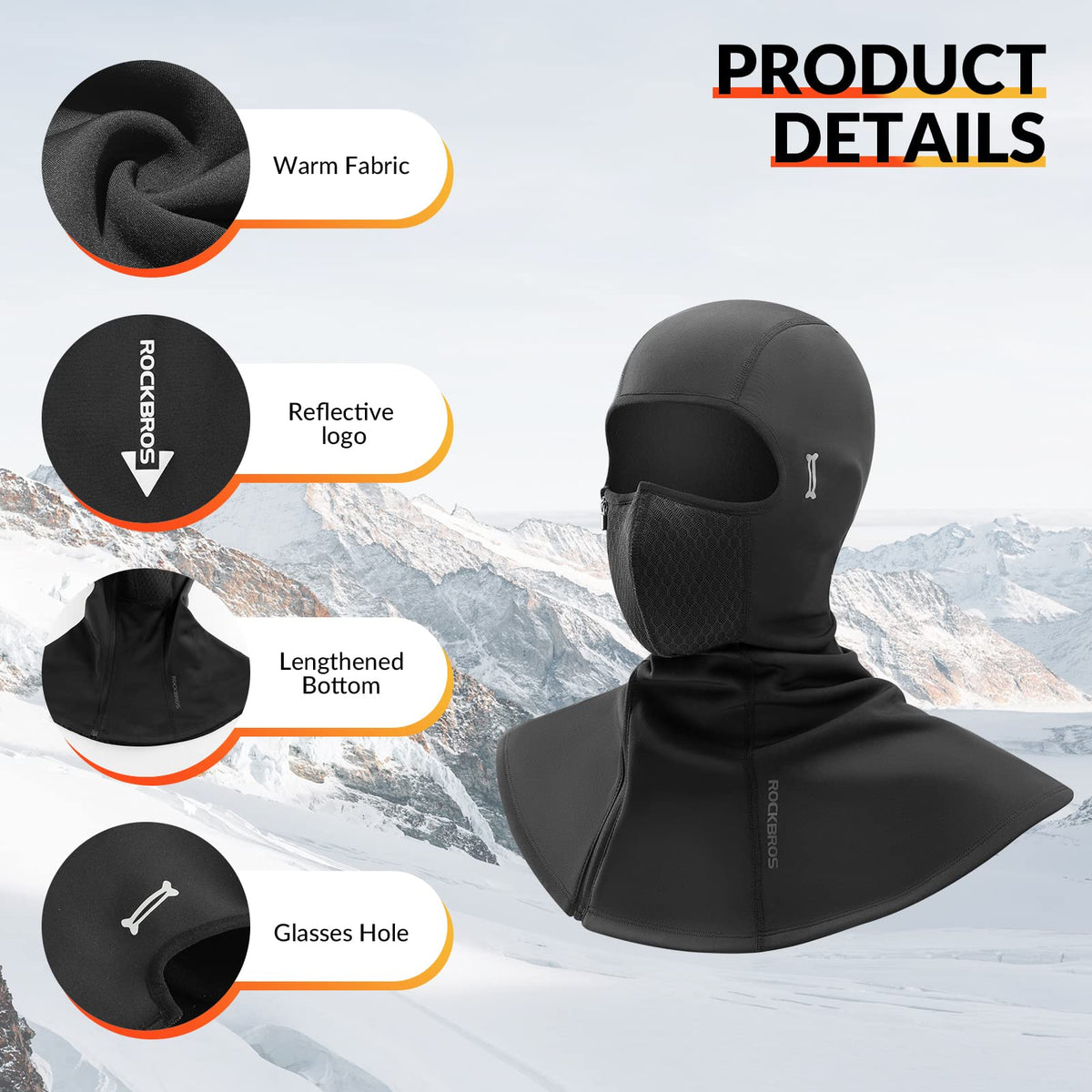 ROCKBROS Sturmhaube Winter Balaclava  54-63cm