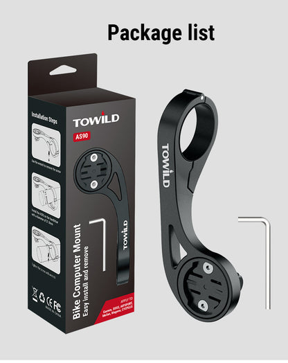 TOWILD AS90 Verlängerungshalterung für Fahrradlicht für GoPro GARMIN XOSS iGPSport