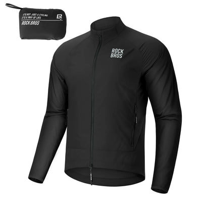 ROCKBROS Winddichte Fahrradjacke, Leichte Atmungsaktive Schnelltrocknende Windbreaker, Faltbare