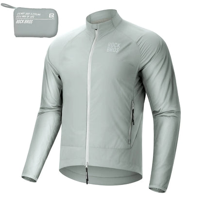 ROCKBROS Winddichte Fahrradjacke, Leichte Atmungsaktive Schnelltrocknende Windbreaker, Faltbare