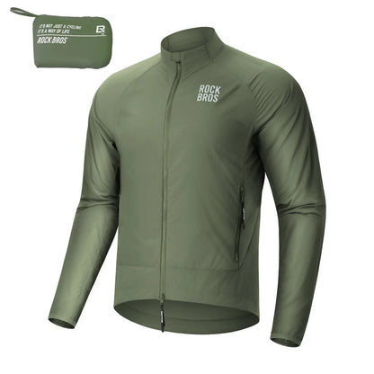 ROCKBROS Winddichte Fahrradjacke, Leichte Atmungsaktive Schnelltrocknende Windbreaker, Faltbare