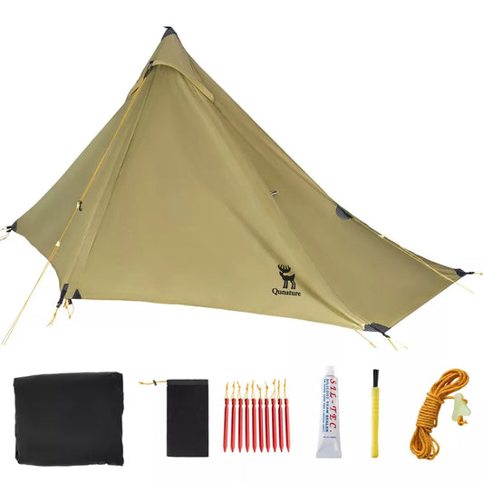 Qunature Trekkingzelt 1-Mann Zelt Ultraleicht Campingzelt Wasserdicht 230*180cm