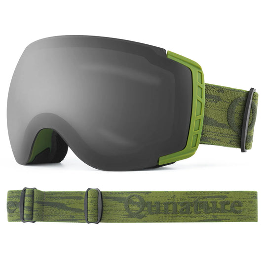 Qunature Skibrille Snowboardbrille Antibeschlag UV400 Damen/Herren für Brillenträger