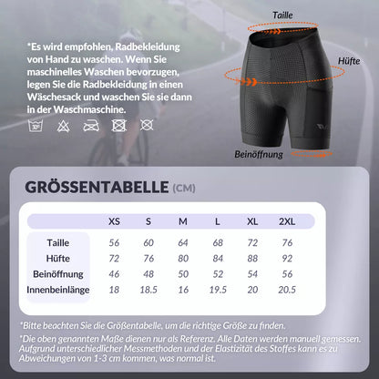 ROCKBROS TVI Fahrradshorts Damen Radlershorts 4D-gepolstert Radhose Kurz Legging