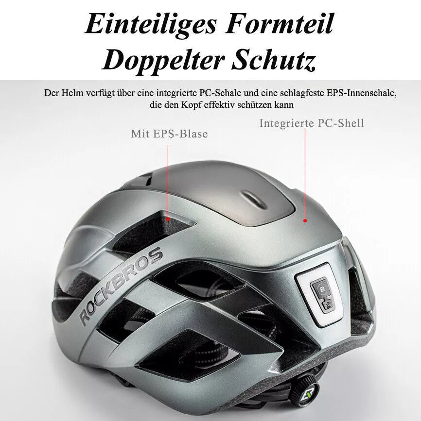 ROCKBROS Fahrradhelm Bike Helm mit Abnehmbarer Magnetischer Abdeckung Helm MTB