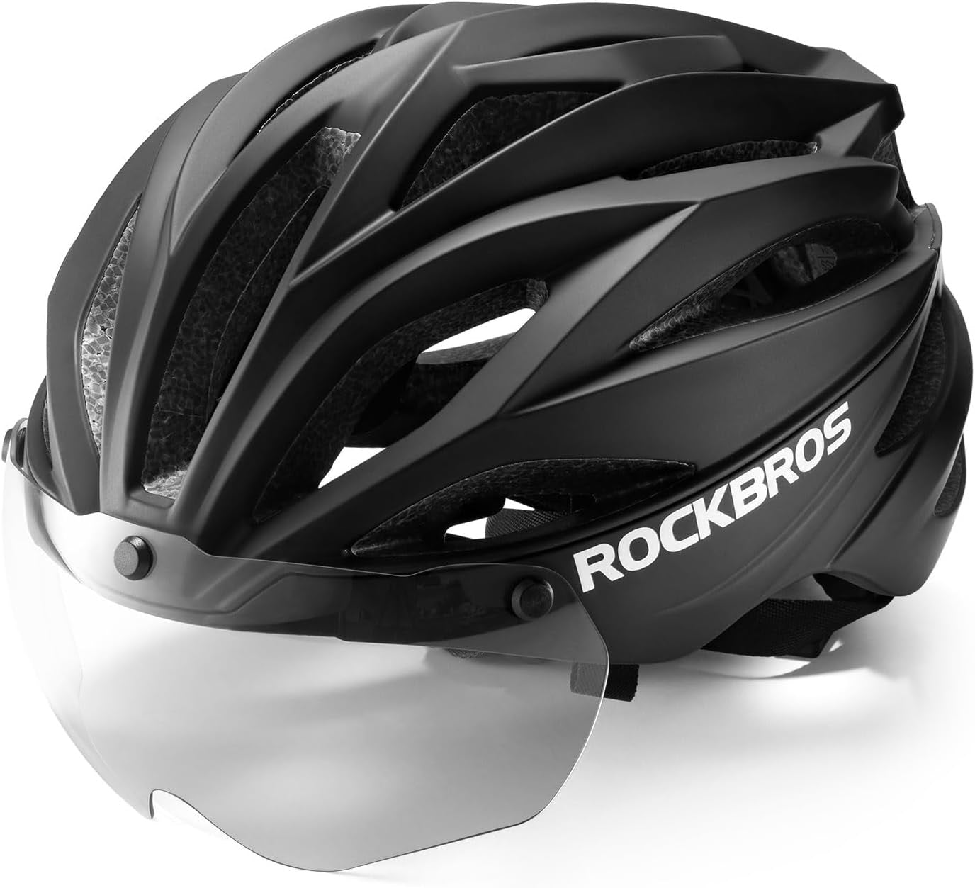 ROCKBROS Fahrradhelm Erwachsene mit Visier Magnetische Abnehmbarer Atmungsaktiv Einstellbare für Damen und Herren 58-62cm