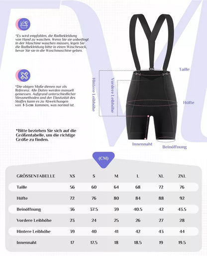 ROCKBROS Fahrrad-Trägerhose Damen Fahrrad-Shorts Radlerhose gepolstert