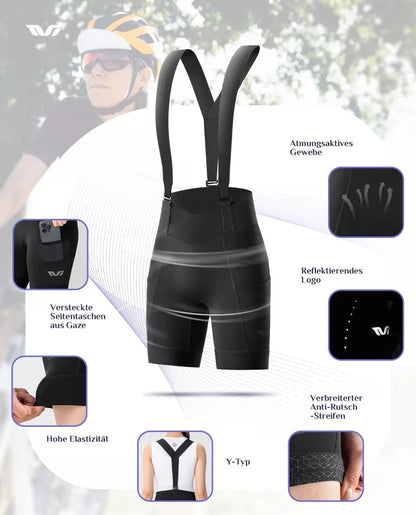 ROCKBROS Fahrrad-Trägerhose Damen Fahrrad-Shorts Radlerhose gepolstert