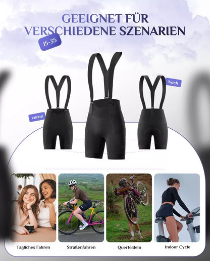 ROCKBROS Fahrrad-Trägerhose Damen Fahrrad-Shorts Radlerhose gepolstert