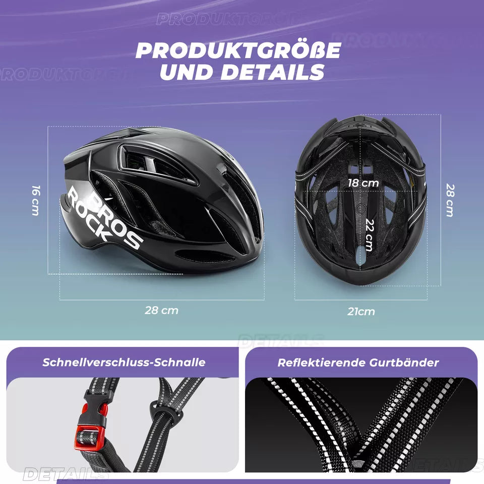 ROCKBROS Fahrradhelm Rennradhelm 58-62CM Unisex Erwachsene für MTB Rennradhelm