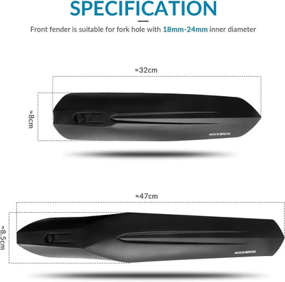 ROCKBROS Fahrrad Schutzblech Set Vorne + Hinten Fahrrad Schutzblech für 22-24''' MTB