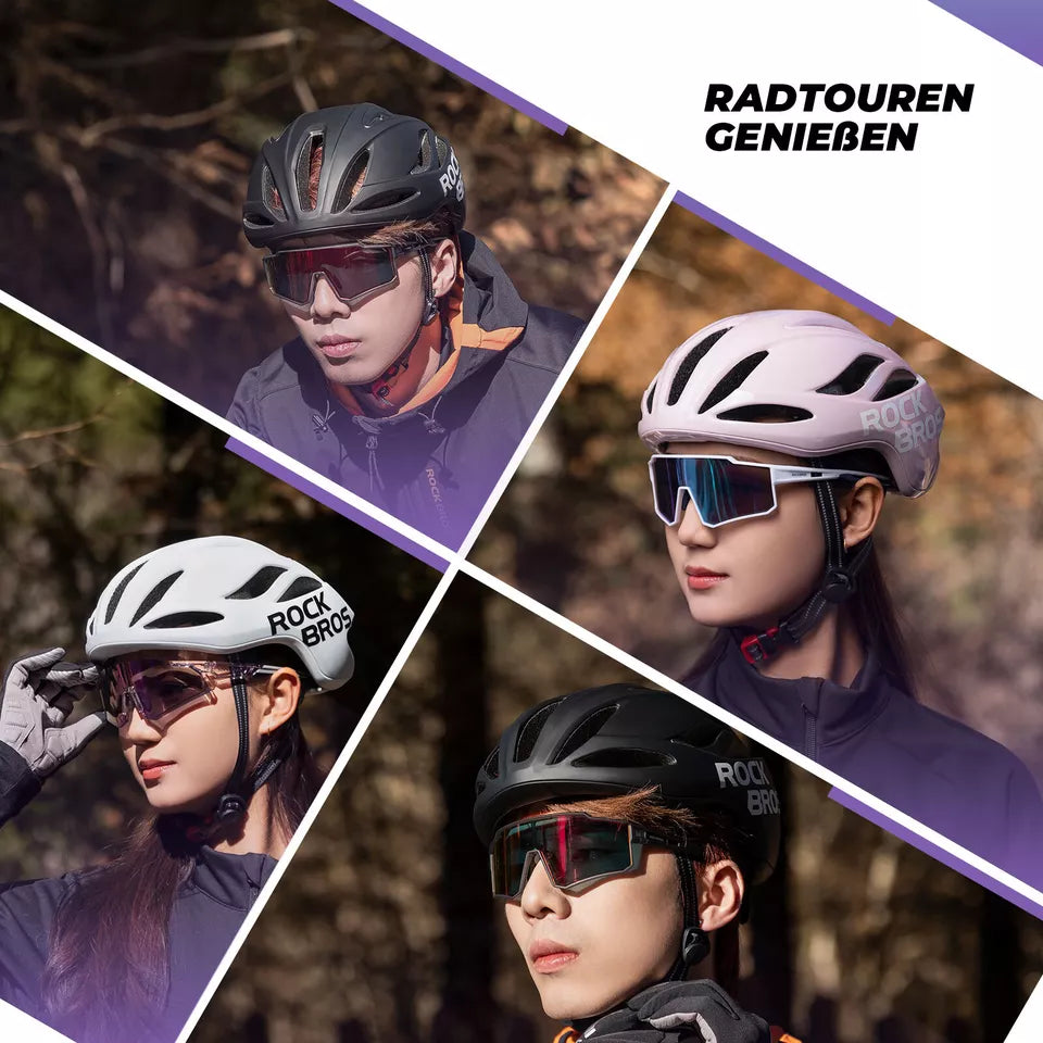 ROCKBROS Fahrradhelm Rennradhelm 58-62CM Unisex Erwachsene für MTB Rennradhelm