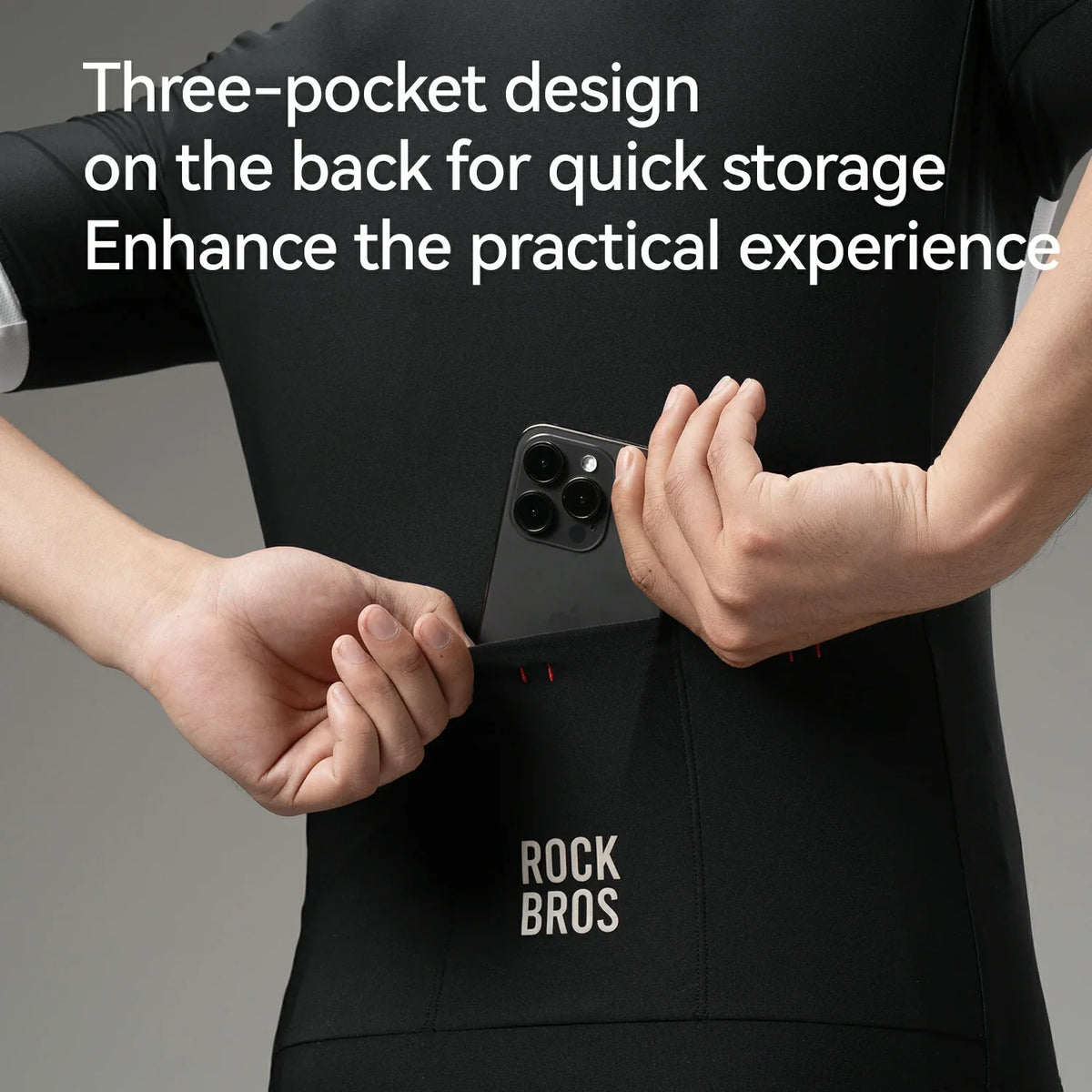 ROCKBROS Herren Radtrikot Kurzarm im Colorblock-Design