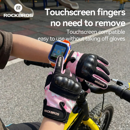 ROCKBROS Kinder Fahrradhandschuhe Ganzfinger mit Hard Shell Schutz