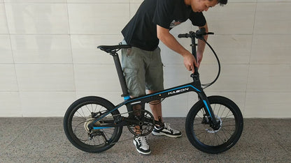 KABON City Faltrad Carbon Shimano Altus 9S 20 Zoll mit Carbon Laufrädern