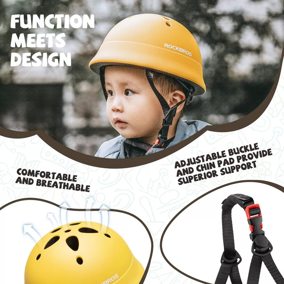 ROCKBROS Kinder Fahrradhelm Schutzhelm Jugend Sporthelm Kinderhelm für 48-52 cm