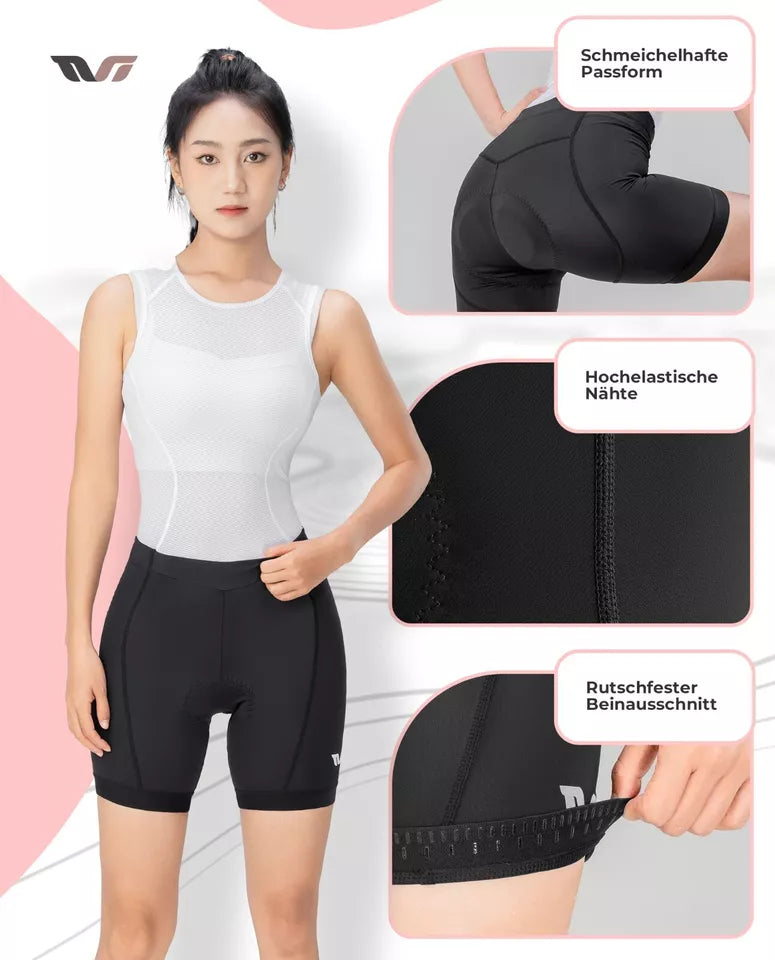 rennrad hose gepolstert ROCKBROS Damen Rennrad Shorts Fahrrad gepolsterte Radhose kurz – futurebikeshop.de