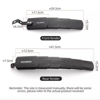 ROCKBROS Fahrrad Schutzblech Set vorn + hinten für 24-29''' versenkbar verstellbar