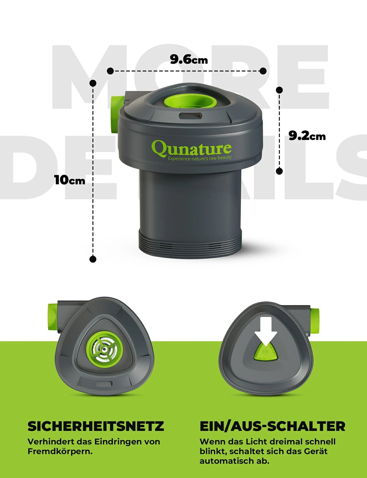 Elektrische Luftpumpe 2 in 1 Aufblasbar und Ablassen 2000 mAh Wiederaufladbar Akku Qunature