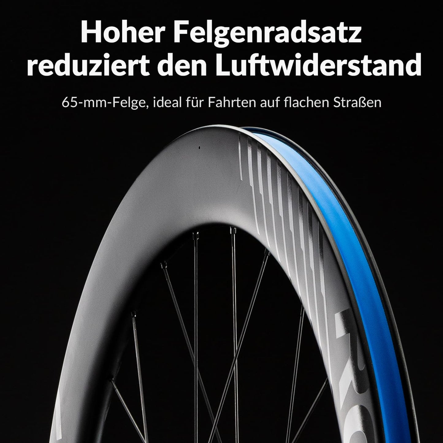 700C Carbon Laufradsatz 65mm Scheibenbremse Steckachse Laufrad Set für Rennrad ROCKBROS