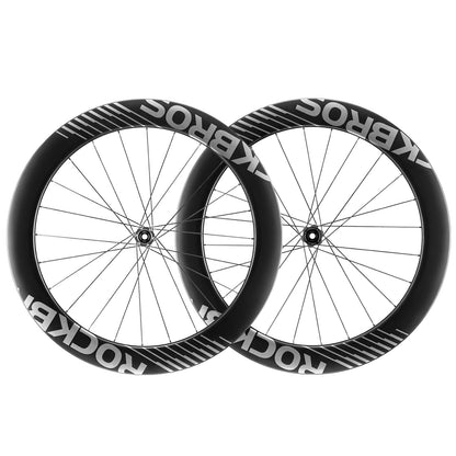 700C Carbon Laufradsatz 65mm Scheibenbremse Steckachse Laufrad Set für Rennrad ROCKBROS