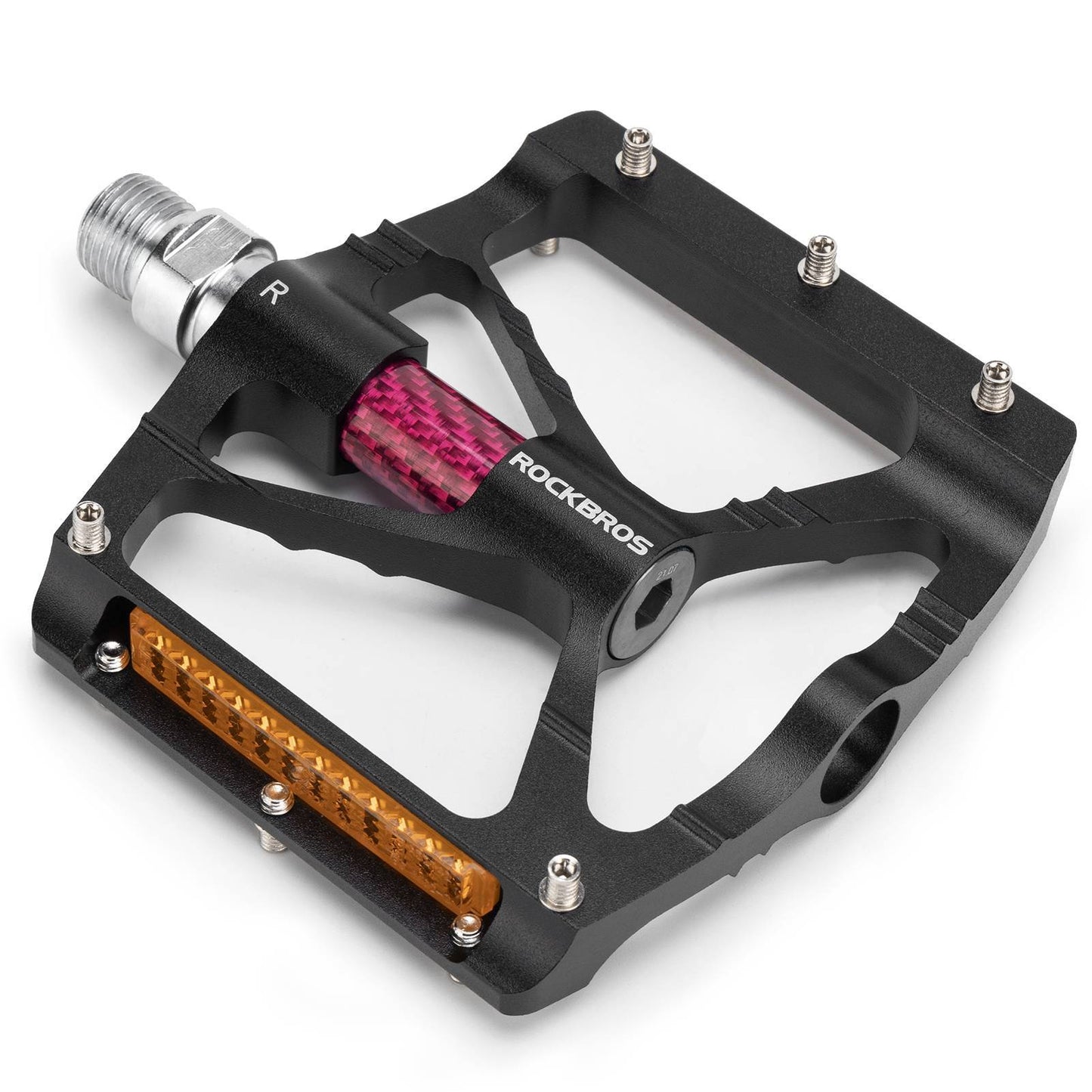 Alu Fahrradpedale 9/16 Zoll mit zwei PVC Reflektoren ROCKBROS